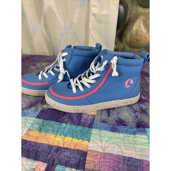 Billy Footwear Shoes - Billy Footwear Classic MDR High Top Girls Sneakers Size 7M Blue/Pink BK22100 Zip